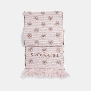 Coach Wool Silk Tea Rose Twill Muffler, NWOT, Never worn